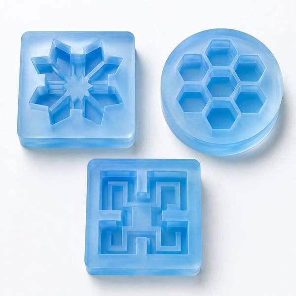 Finished silicone molds flat-lay